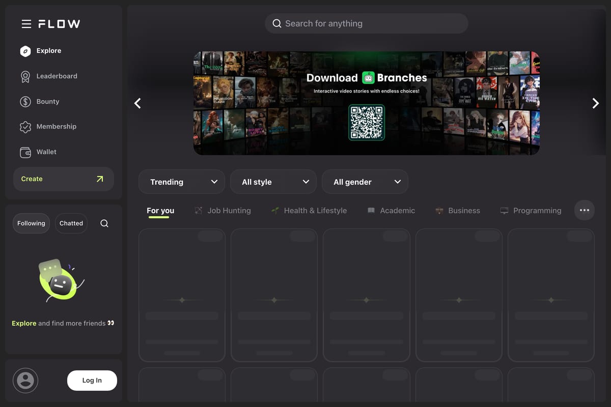 FlowGPT prompt community homepage