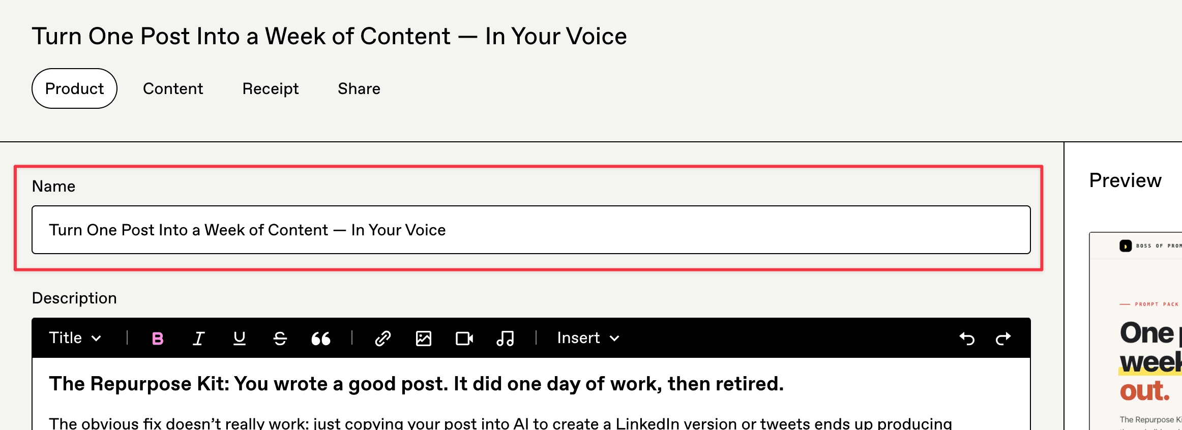 optimized gumroad title