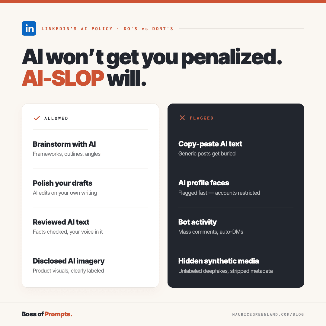 linkedin ai slop policy