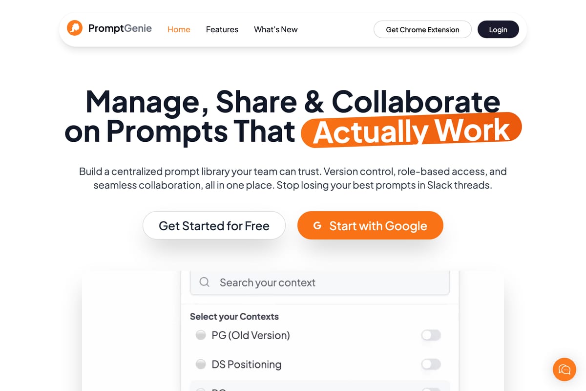 Prompt Genie prompt optimizer homepage